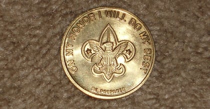 Boy Scout motto on coin