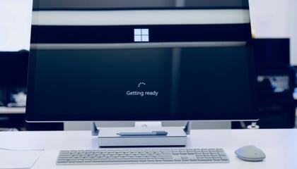 Computer with Windows logo 