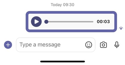 Sent voice message in teams 