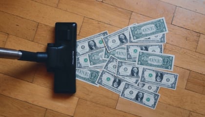 vaccuming up money 