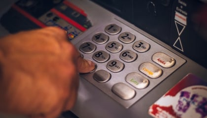 user using bank ATM